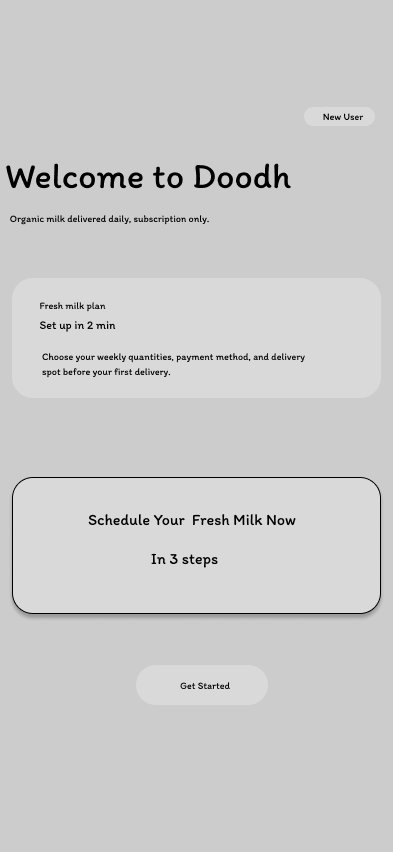Doodh Home Feed Wireframe